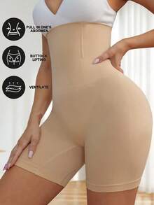1/2 pieza Bragas moldeadoras de cintura alta, bragas sin costuras de control de abdomen, entrenador de cintura, modelador corporal que adelgaza, faja para levantar caderas y glúteos, ropa interior de mujer, faja reductora - Albaricoque - Ver 5