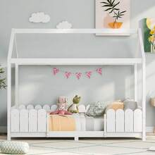 Cabin Bed 90x200 Cm - Versatile Wooden Children's Bed For Boys And Girls - With Fall Protection And Slatted Base - White (Without Mattress) - Black - View 3