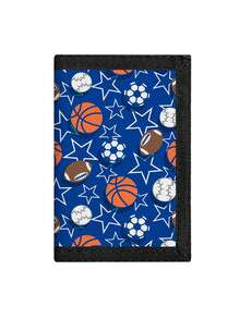 1pc Kids/Teens Tri-Fold Wallet, Cartoon Football Pattern, Zipper Pocket With Keychain Coin Purse Card Slots, Durable Polyester Material, Suitable For Daily Use, Christmas, Birthday Gift - Multicolor - View 16