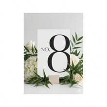 Arch Table Numbers 1 - 20+ Table, 4x6 Inch White Art Paper, Double - Sided, Gold Foil Embossed Details, Elegant Wedding Reception, Centerpiece Decoration, Event, Party, No Holders - 現代黑色 1-20 - 查看 7