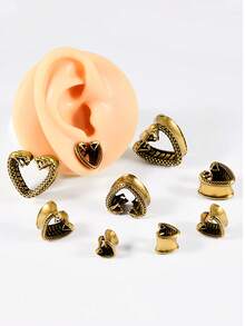 1PC Copper Heart Swirl Ear Gauges Snake Ear Tunnel Plugs Apiral Expanders Shell Earrings Plugs Piercing Body Jewelry