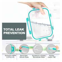 Glass Meal Prep Containers 22OZ - 10 Pack Airtight Food Storage -Lunch Containers For Microwave, Freezer, Dishwasher - Leakproof Lids - 如圖/L - 查看 2