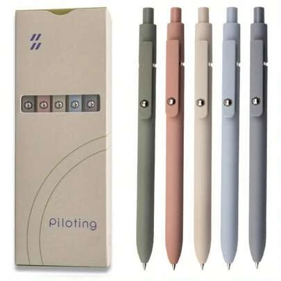 DALTACK Neutral Pen, Set Of 10-0.5mm Fine Tipped Neutral Pens, Quick Drying Black Ink Pen, Smooth Writing, Suitable For Offices, Retro/Morandi Color