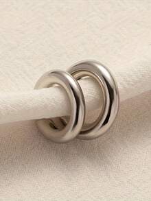 CVNANA 1 对朋克风格不对称圆形无穿孔耳夹，简约时尚合金夹式耳环，适合女士、日常和度假佩戴 - A - 查看 11