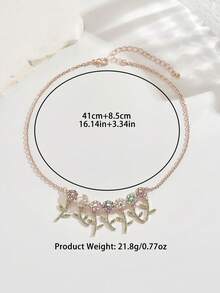 1 colar com pingente de joaninha e flor de strass colorida, adequado para uso diário, presentes de Natal, Dia dos Namorados e Dia das Mães