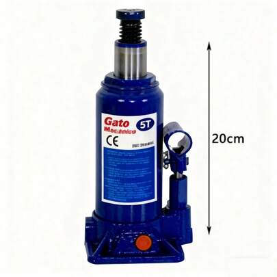 Gato mecánico vertical, capacidad de 2T/3T/5T, manual de operación, para apalancar carros y objetos pesados, facilitando la reparación.