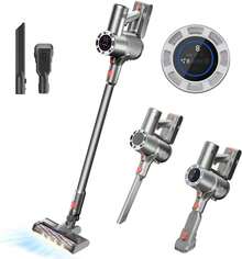 ANNA TOSANI Aspiradora Escoba sin con Leds, 300W Aspiradora sin Potente Autonomía 40mins con OLED Pantallaáctil, Aspiradora de Mano para Suelos, Alfombras y Pelo de Mascotas - 1 - Ver 10