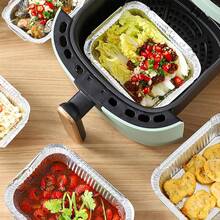 Paquete de 110 Charolas de Aluminio, Charolas para Hornear con Tapas Transparentes, Recipientes de Aluminio de 15 x 12 cm Adecuado para Catering Barbacoas - 110 piezas - Ver 11