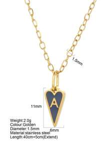 1pc Fashion Personalized 26 Initial Letter Pendant Necklace, Versatile Design Suitable For Christmas Wear & Gift - Gold - View 32