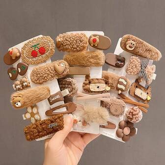 10件套女士发夹套装，可爱侧刘海发夹和发爪，发卡，发夹