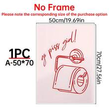1 件有趣的浴室墙壁艺术印刷：小便女孩的浴室装饰；粉红色浴室艺术印刷、家居装饰、海报艺术、帆布墙海报、卧室、客厅和走廊装饰 - 彩色 - 查看 15