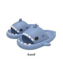 Zapatillas de casa de adulto en forma de tiburón de EVA Zapatillas - Azul - Ver 2