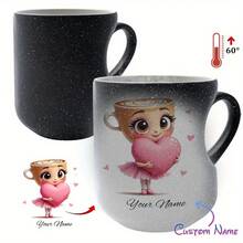 1-częściowy, personalizowany kubek do kawy z uchwytem w kształcie serca, kubek śniadaniowy, spersonalizowany kubek na Walentynki, kubek do mleka, kubek wielokrotnego użytku, prezent dla rodziny, przyjaciół, wysokiej jakości, stylowy, spersonalizowany, wyjątkowy, idealny prezent dla jej chłopaka, dziewczyny na Walentynki, na rocznice, na wesela, do salonu, do domu, do odświeżenia domu, wielofunkcyjny