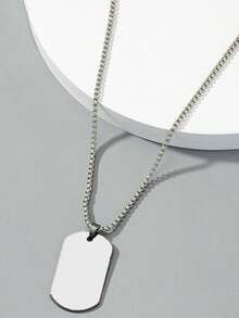 1 Stück Militär-Erkennungsmarken-Halskette für Herren, Titan-Stahl-Anhänger, der nicht verblasst, vielseitiges Streetwear-Accessoire, geeignet für den täglichen Gebrauch, Streetwear, Hip-Hop-Stil - Silber - Übersicht 6