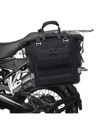 حقيبة خلفية للدراجة النارية، حقيبة جانبية للدراجة النارية مقاومة للماء، حقيبة أمتعة سريعة الفك للدراجة النارية 25 لتر تناسب معظم دراجات المغامرات والرياضية