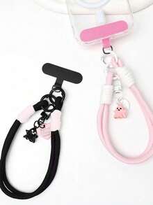 1pc Halloween Ghost Mobile Phone Lanyard, Short Wrist Ring, Multi-Functional Strap, Men's And Women's Fashionable Outdoor Travel Chain, Key Case, Sturdy