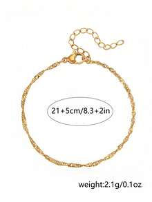 1 Stück Damen Edelstahl Gold Minimalistische Kette Fußkette, vielseitiges geschichtetes Accessoire