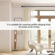 0.63英寸铁艺拼接黑色窗帘杆/罗马杆，经典百搭小球装饰，长度23-87英寸，安装简便，经久耐用，适用于：窗帘杆/浴帘杆/遮阳杆/薄纱窗帘杆，可壁挂或悬挂，适用于卧室、厨房、客厅、餐厅、办公室、宿舍或出租房，现代简约设计，轻巧窗帘杆支架套装