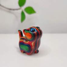 قطعة واحدة من تمثال القطة الخشبي اليدوي الجميل - نسيج خشبي طبيعي فريد، هدية مثالية للأصدقاء، لا يتطلب كهرباء (لون حبيبات الخشب عشوائي)