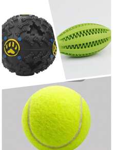 3 Peças Bolas de Mastigação de Borracha Durável - Brinquedos Interativos para Cães Médios, Limpeza Dental e Diversão, Brinquedos de Bola para Cachorro