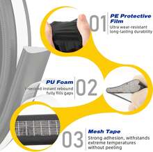 Weather Stripping Door Seal Strip For Door Frame,Window Insulation For Winter,Doors Soundproofing Gap Filler,Window Sealer Exterior Doors Weather Stripping,Foam Windows Draft Stopper (Black,118''),24337051 - màu đen - Xem 5