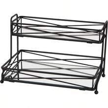 Home Details Mirrored Perfect For Perfumes Jewelry Makeup Cosmetic Organizer Stylish Decor In Matte Black 2 Tier Vanity Tower - MatteBlack - View 1