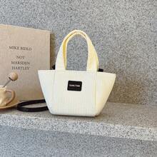 Bolsa de veludo cotelê feminina, bolsa de ombro minimalista, mini bolsa transversal - A - Ver 11