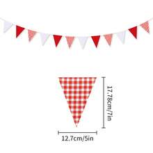 12/24/48/72 Stücke Weihnachten Rot Kariert Weiß Papier Wimpelkette Flagge Dreieck Girlande Dekoration für Hochzeit Geburtstag Karneval Weihnachten Outdoor Zuhause Feste, Weihnachtsgeschenk, Fröhliche Weihnachten, Neujahrsgeschenk 2026