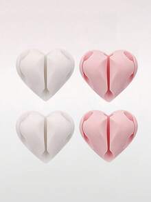 2pcs Heart-Shaped Cable Organizers, Data Line Holder, 3-Hole Fixed Line Clip, Phone Charging Cable Winders, Self-Adhesive Wire Organizers For Desk, Bedside, Wall, Car, And Office - Multicolor - View 11