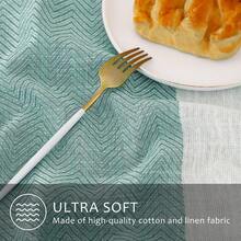 Mantel rectangular de algodón y lino con textura, mantel con patrón de rombos tejido jacquard para comidas y fiestas - Verde - Ver 6
