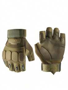 1双男士户外骑行运动健身半指手套 - 彩色 - 查看 8