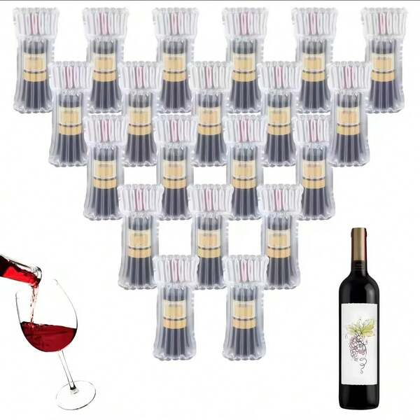 10 peças de bolsas protetoras de viagem para garrafas de vinho, bolsas infláveis para vinho para viagem com bomba reutilizável, bolsas infláveis para garrafas de vinho com coluna de ar
