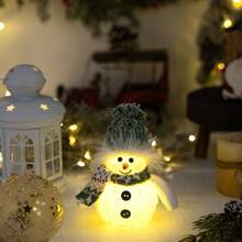 Embrace The Warmth Of Winter Nights |   Ins Style Knitted Hat Snowman Lamp Decorate The Corner For A Cozy Christmas Festival - 墨綠針織帶燈雪人尖帽 - 查看 7