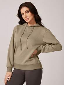 NcmRyu 1 Stück Damen modischer, locker sitzender Kapuzenpullover mit Kordelzug-Design