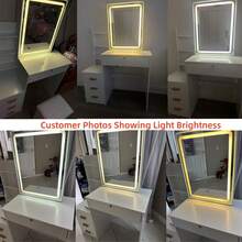 Vanity With Mirror And Chair, 34.8" Elegant White Make Up Vanity Desk With Sliding Mirror With Light& Touch Control 3-Color Adjustable Lights, – Modern Space-Saving Dresser For Bedroom, Birthday Gift, Christmas Gift For Children And Little Girls, Home Furniture - US A Type Plug(110-127V) - View 8