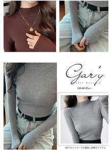 Women Knit Tops - Mocha Brown - View 3