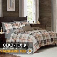 King Comforter Set, Classic Red Black Plaid-Piece Bedding Set, Farmhouse Lightweight All-Season Bed In A Bag With Sheets, Pillowcases & Shams, Home Decor - Khaki - View 2