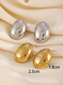 1 par de elegantes pendientes de botón con forma de corazón de acero inoxidable de 18K, minimalistas, versátiles para mujeres, adecuados para uso diario, fiestas y vacaciones
