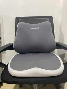 汽车增高座椅垫 + 腰部支撑套装 | 人体工学设计 | 柔软有弹性的记忆海绵 | 增高设计，视野更开阔，舒适度更持久 | 适用于轿车、SUV 和卡车，汽车座椅靠背支撑，人体工学座椅垫