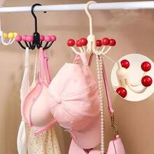 1/3件多功能可旋转6爪挂钩，家用胸罩肩带挂钩，衣柜整理架，包包挂钩 - 彩色 - 查看 3