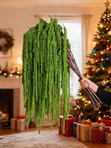 MEHELANY 6/3/1pcs Artificial Wisteria Flower Pendant, Lover's Tear Pendant Plant, Silk Artificial Amaranth Wedding Pendant, Burgundy Wedding Floral, Cascading Wedding Bouquet, Suitable For Wedding Backdrop Decor, Hotel Decor, DIY Flower Arrangement, Vase Filler, Wall Decor, Mother's Day, Birthday, Party, Gift (Fabric Material Artificial Flowers) - Green - View 5