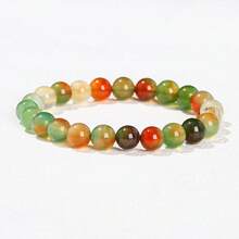 1pc 6/8/10mm Natural Stone Beaded Bracelet, Bohemian Style Tiger Eye/Amethyst/Agate Healing Stone Bracelet, Layerable Colorful Handmade Jewelry For Women - Multicolor - View 59