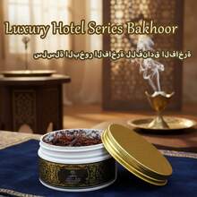 1 Box 80g Long-Lasting Fragrant Bakhoor/Luxury Hotel Series Arabic Style Incense, Gold Canister, Intense & Durable Aroma, Suitable For Home Decor, Relaxation, Work, Ideal Gift For Valentine's Day, Ramadan, Christmas - Gold - View 5