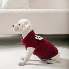 1 buc Haine pentru animale de companie la vânzare transfrontalieră, pulover tricotat pentru ursuleț de pluș, panda, cățeluș, îmbrăcăminte casual pentru animale de companie pentru toamnă/iarnă - roșu - Vizualizare 17