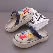 女士软底包头拖鞋，防滑时尚凉鞋，户外沙滩拖鞋 - 灰色 - 查看 2