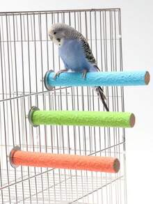 1pc Tiger Lily Parrot Claw & Beak Grinding Stick, Parrot Perch Stand For Bird Cage - Multicolor - View 2