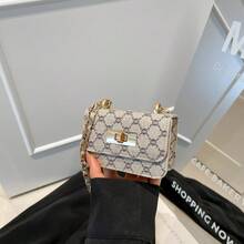 Casual Chain Small Square Crossbody Bag, Fashionable & Charming For Girls