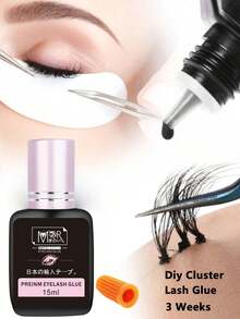 15ml 1pc Odorless And Non Irritating Personal Eyelash Extension Gel, Long-Lasting, DIY, Black Quick Drying Waterproof Eyelash Gel, Strong Eyelash Extension Gel, Can Be Used By Oneself/Professional Eyelash Salons - Black - View 2