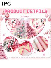 1PC Pink Christmas Tree Skirt 48 Inch Pink Christmas Decorations Merry Christmas Santa Snowman Tree Skirt Mat Christmas Tree Decorations For Xmas Holiday Party Indoor Outdoor Christmas Decorations Home Christmas Gifts Christmas Decor - Pink - View 3