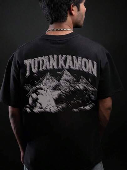 Camiseta de manga corta holgada y elegante con estampado para hombre | Diseño exquisito | Un elemento esencial del verano | Fácil de combinar con una impresión de doble cara para mostrar tu estilo.
